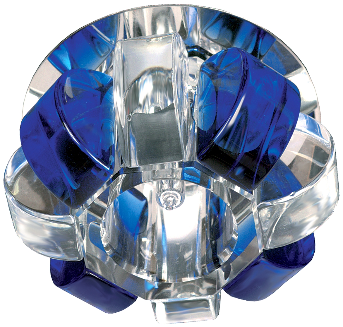 Светильник ЭРА DK31 CH/WH/BL декор "корона" G9,40W,220V, JCD хром/прозрачный/синий