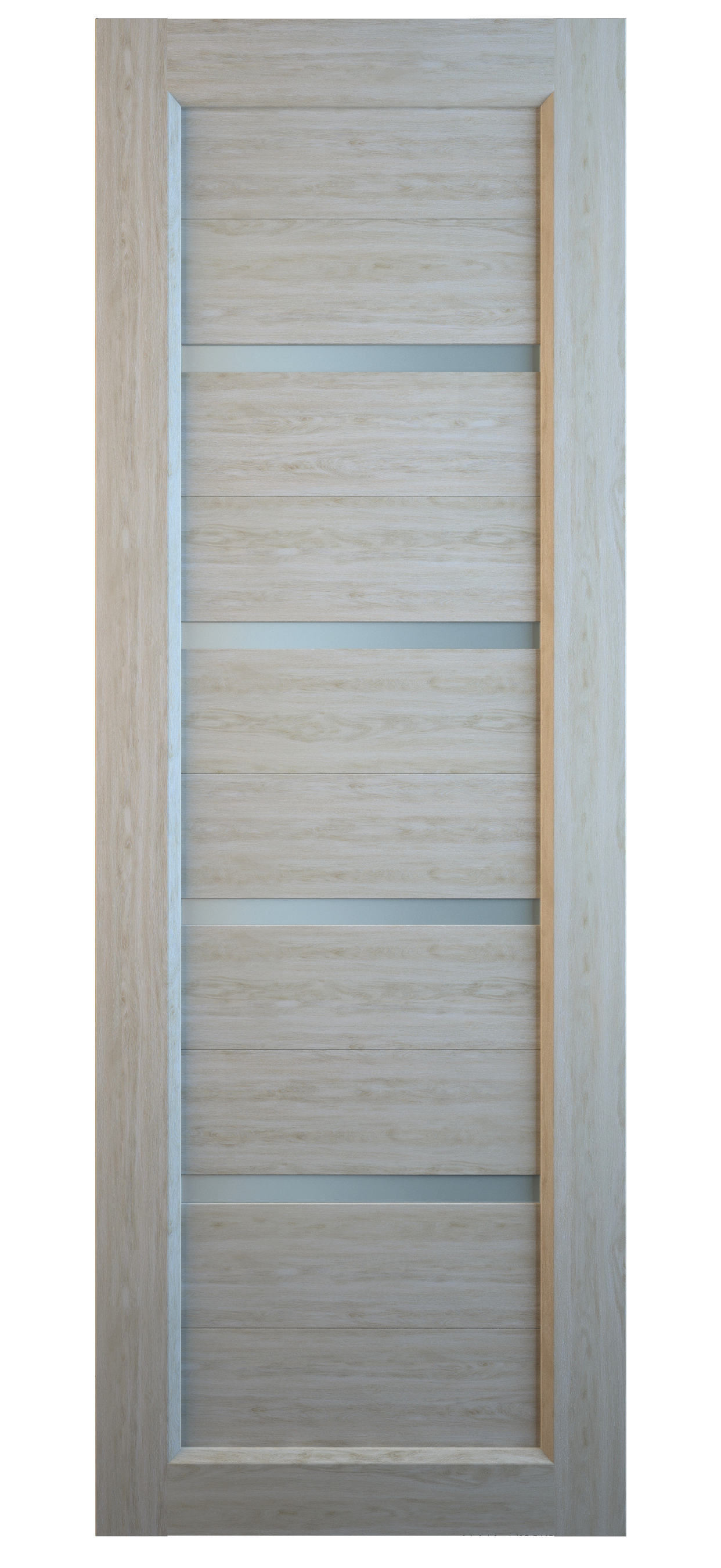 Дверное полотно  В-2/03 Дуб Монтана Грей, стекло сатин (2000х600) 