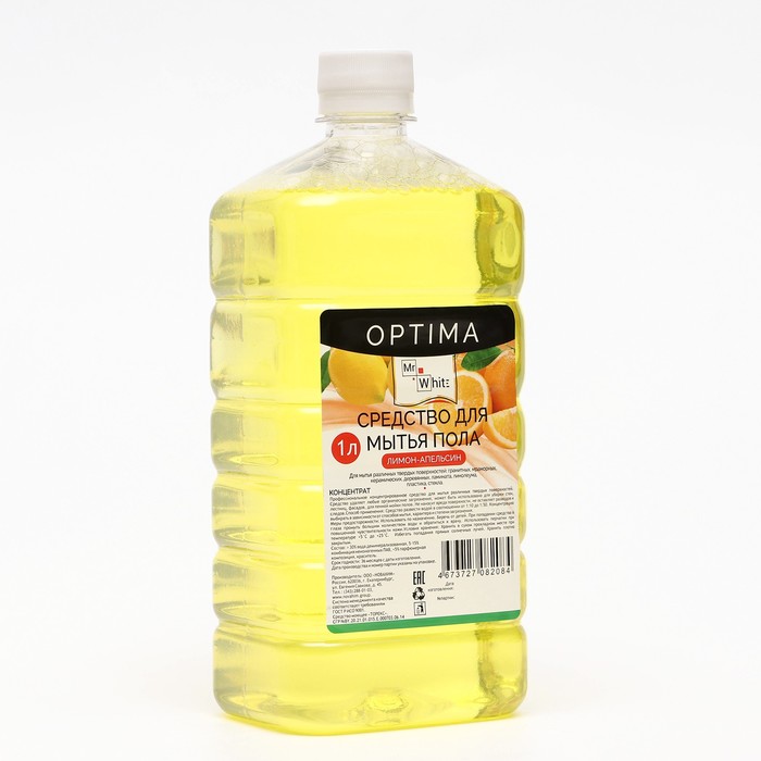 Средство для мытья пола Mr.White OPTIMA "Лимон-Апельсин", концентрат, 1 л 9410201