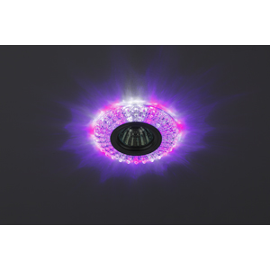 Светильник ЭРА DK LD2 SL/WH+PU декор cо светодиодной подсветкой( белый+фиолетовый), прозрачный 