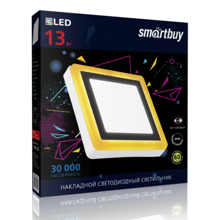 Светильник светодиодный встраиваемый (LED) Квадрат с подсветкой DLB Smartbuy-13w/6500K+O/IP20