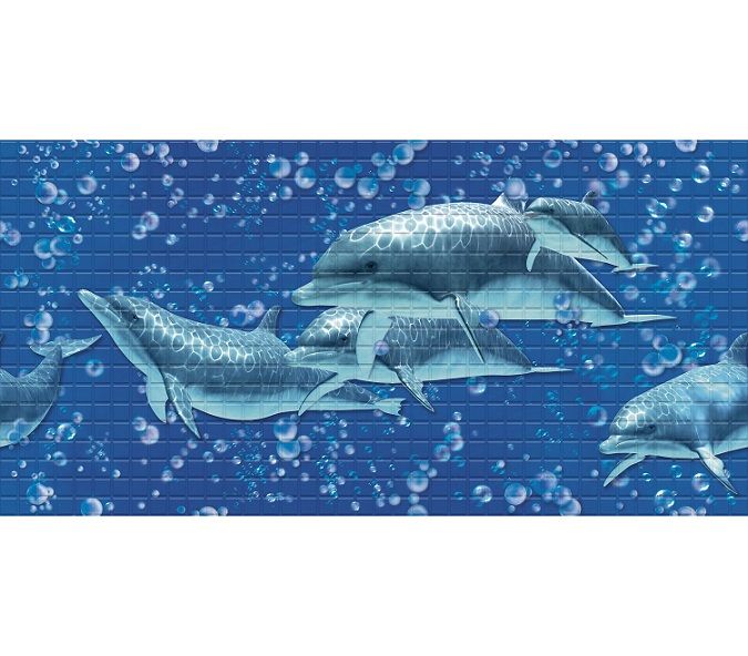 Панель ПВХ Мозаика Дельфины 960*480мм 