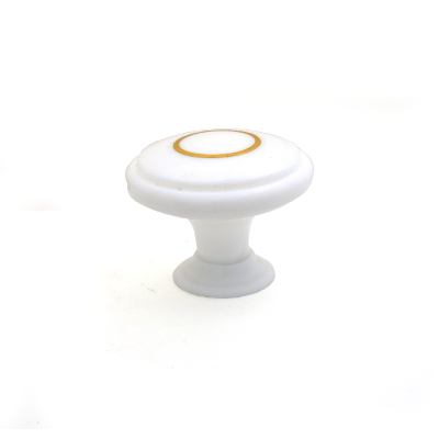 Ручка-кнопка РДП-01-1 белая золотое кольцо(2 356)