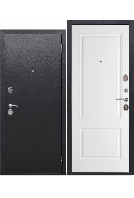 Дверь мет.7,5см левая 960 Гарда Серебро Эмаль белая (ФТ) 