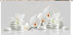 Коврик для дома универсальный, 45х75см Белая орхидея*****