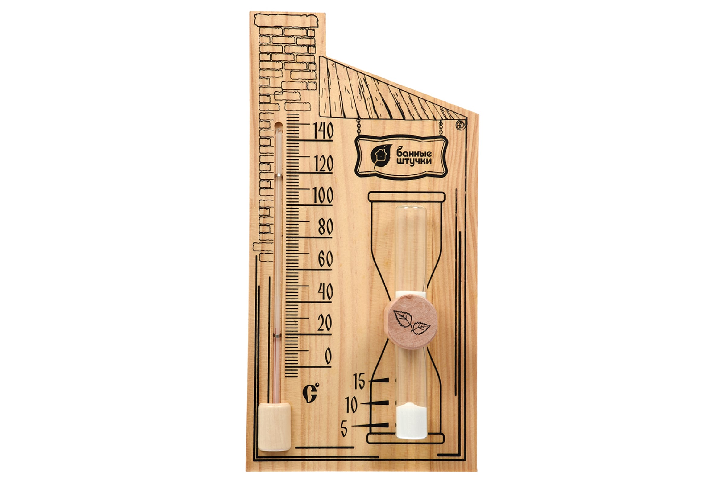 Термометр с песочными часами для бани и сауны "Банные штучки"
