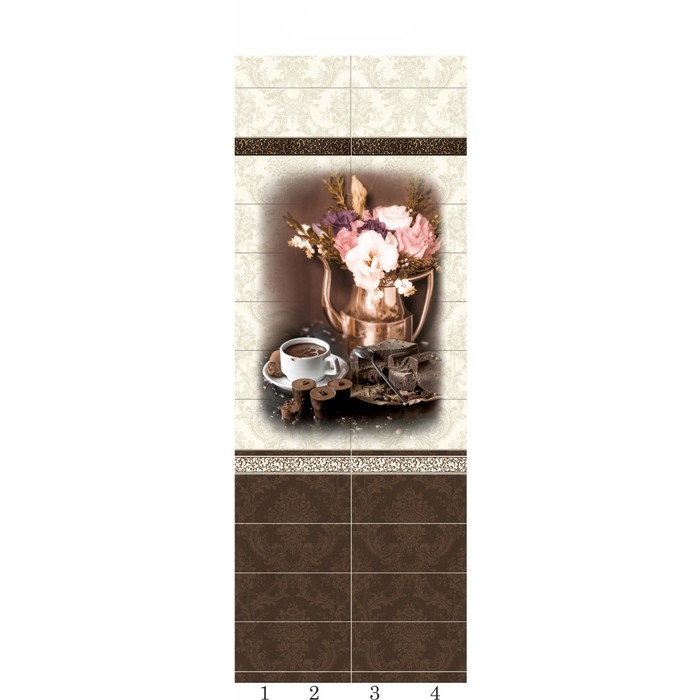 Панель ПВХ PANDA Шоколад (Панно 4шт) (12), 05330