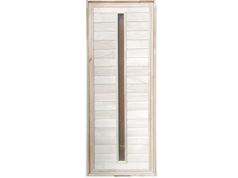 Дверь банная 1800*700 липа со стеклом (узкое) ДО-1 "А"