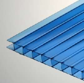 Поликарбонат сотовый 10мм 2,1х4,0 синий УФ защитой 30%Полигаль