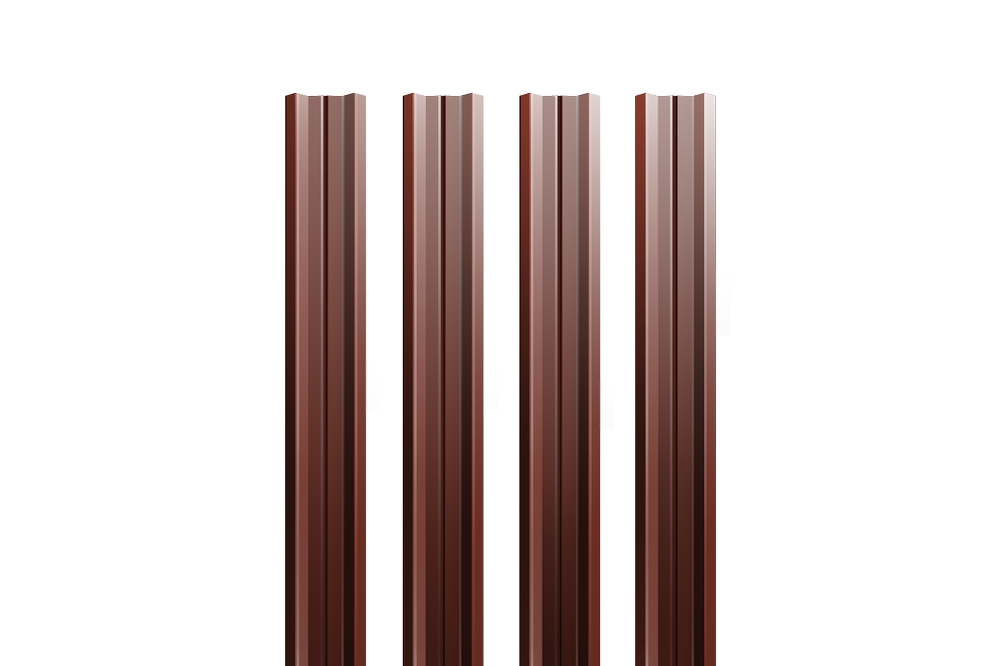 Штакетник С-образный металлический шоколад 1,3м
