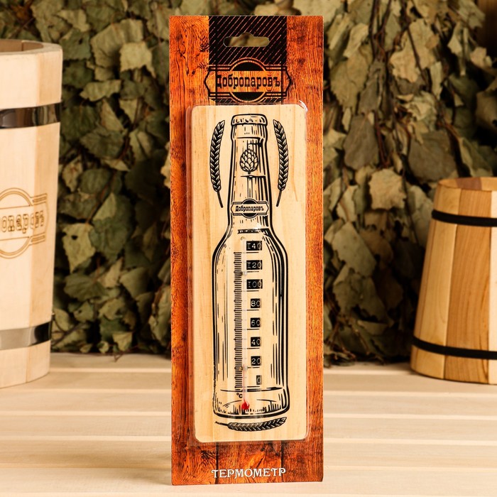 Термометр деревянный "Бутылка"
