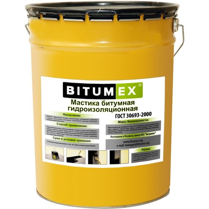 Мастика битумная гидроизоляционная BITUMEX 10кг 