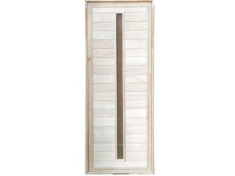 Дверь банная 1800*700 липа со стеклом (узкое) ДО-1 