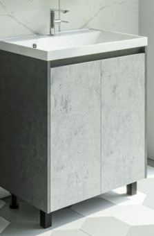 Тумба+ умывальник GS Калипсо 60 с дв.Цемент светлый, Цемент темный Classica 60